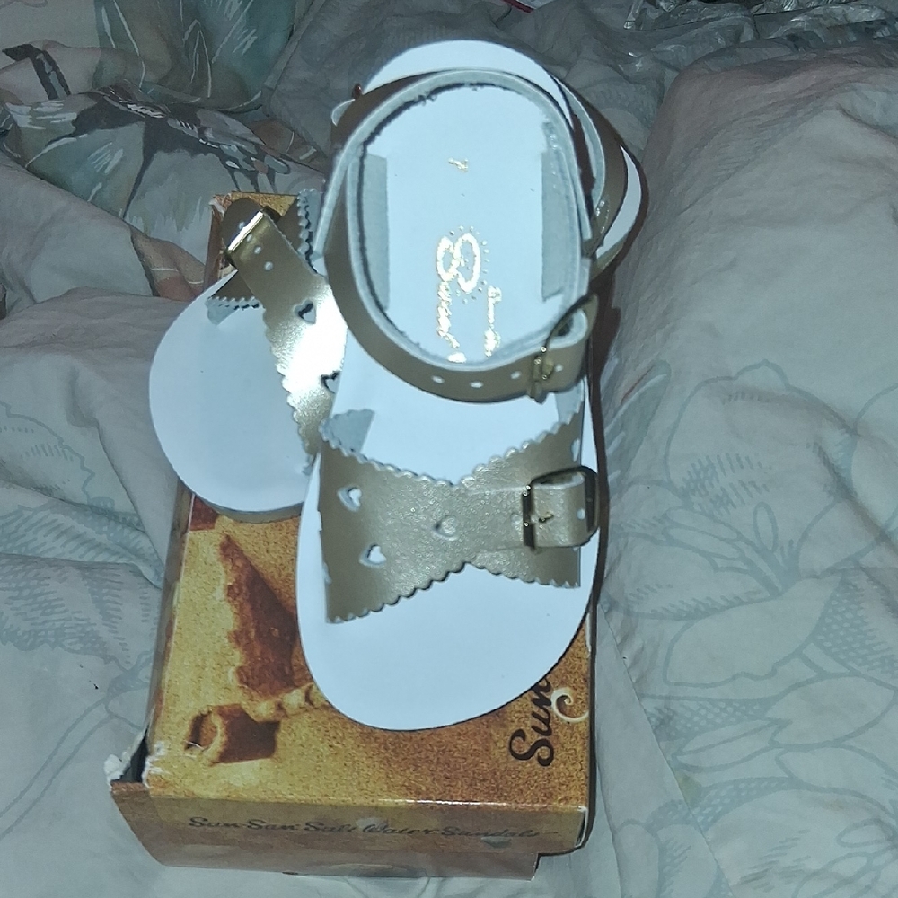 Sun San Salt Gold and White Kids Sandals